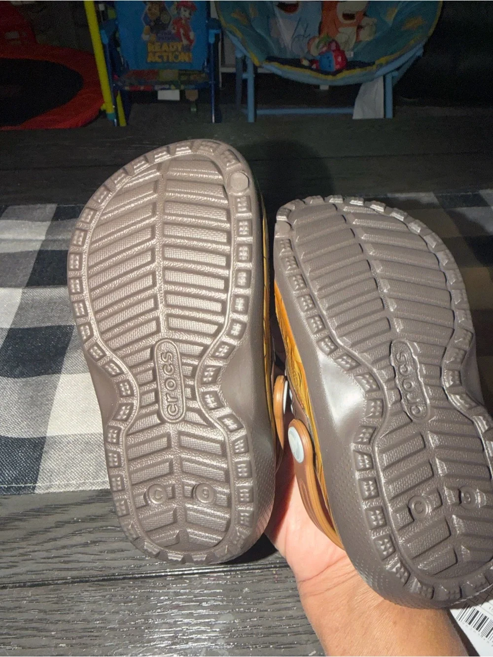 Brand New With Tags Toddler Star Wars Chewbacca Lined Crocs size 9 limited ed